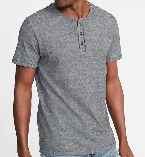 Henley T Shirt Gray Mens Small Authentic Old Navy Short Sleeve Tag Free ...